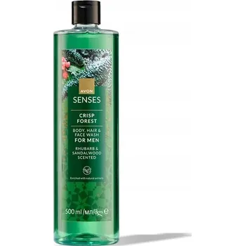 Koupelová kosmetika AVON SPRCHOVÝ GEL PÁNSKÝ CRISP FOREST REBARBORA SANTALOVÉ DŘEVO 500 ml