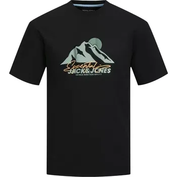 Pánské tričko Velké pánské tričko s potiskem a krátkým rukávem Jack & Jones 12285598 černé (5XL)