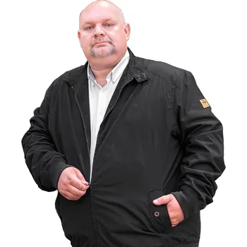 Pánská větrovka Pánská velká přechodná bunda Duke D555 Windsor černá (8XL)