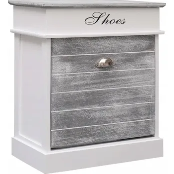 Botník Botník z dřeva paulovnie, šedo-bílá, 50 x 28 x 58 cm