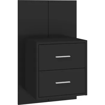 Noční stolek Černý závěsný noční stolek 48,5 x 32,5 x 80 cm se zásuvkou