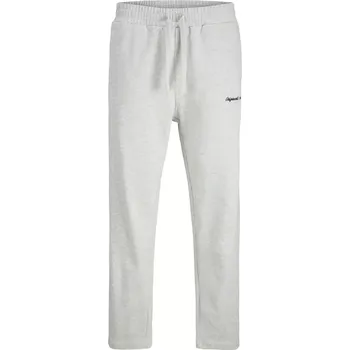 Pánské kalhoty Velké pánské teplákové kalhoty s rovnou nohavicí Jack & Jones 12287504 světle šedé (48R)