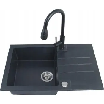 Granitový dřez Jednokomorový granitový dřez Alveus Rock černý