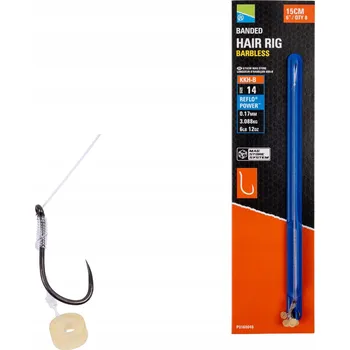 Vrták Návazce Preston KKH-B Mag Store Hair Rig 6"/15cm s gumičkou, velikost 14