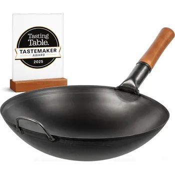 Pánev Wok YOSUKATA z uhlíkové oceli, černý, 36 cm