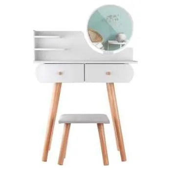 Ložnice Bílý toaletní stolek + taburetka