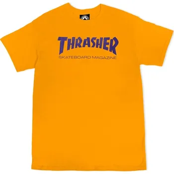Oblečení a móda thrasher Pánské triko skate mag tee gold/purple