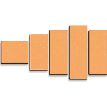 Obraz Sablio Obraz - 5-dílný Bílé čárky na oranžové - 100x60 cm