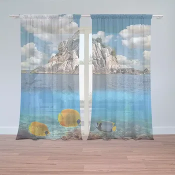 Záclona Sablio Záclony Skála v moři: 2ks 150x250cm