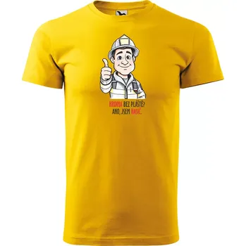 Sablio Tričko s potiskem pro hasiče Hrdina bez pláště? Ano, jsem hasič - žluté S