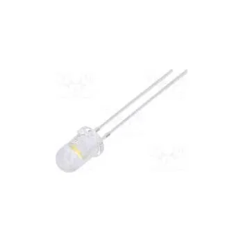 Polovodič LED 5mm bílá teple 22000÷25000mcd 10÷12lm 60° 15mA 7,8÷9,5V