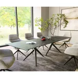 DELIFE Jídelní stůl Edge 300x100 keramika Laminam®Nero Greco antracit Estelar kulatý kov černá