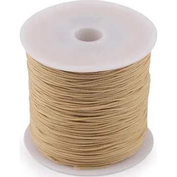 Šňůrka PES Ø0,8 mm, velké, 2 béžová