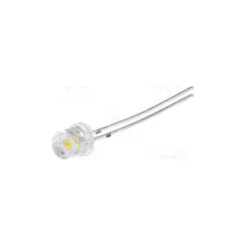 Polovodič LED 5mm bílá teple 1120÷1560mcd 140° 20mA 2,9÷3,6V