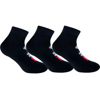 Pánské ponožky Ponožky Fila Fitness Quarter Socks 3P - black Černý (39-42)