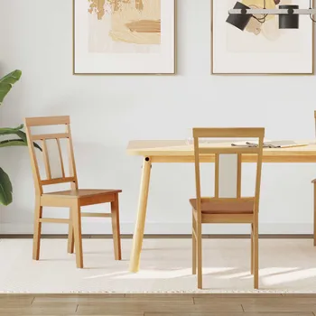 Jídelní židle 2 pcs Přírodní Masivní gumové dřevo