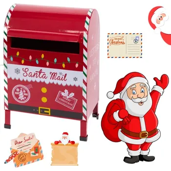 Železářství KOVÁNO ČERVENÁ VÁNOČNÍ DEKORATIVNÍ POŠTOVNÍ SCHRÁNKA PRO MIKULÁŠE POŠTA