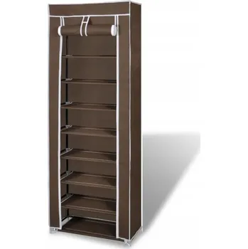 Botník Hnědý regál na boty, 57 x 29 x 162 cm, 8 polic, s krytem z netkané textilie
