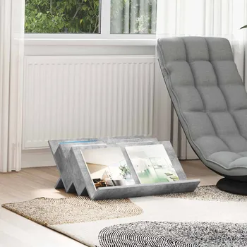 Regál na časopisy s policí Betonově šedá 65 x 53 x 28,5 cm