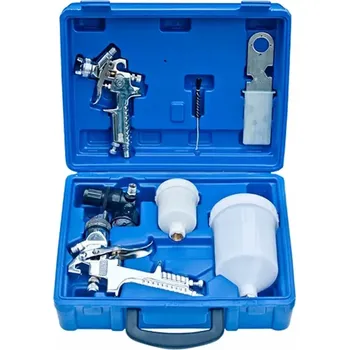 Stříkací pistole HVLP stříkací pistole se 2 nádobkami, trysky 1,4 mm a 0,8 mm