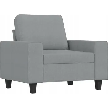 Křeslo Relaxační křeslo s kovovým rámem a látkou, světle šedé, 94x77x80 cm