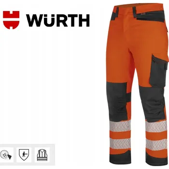 Pánská móda Zateplené kalhoty Wurth Fluorescenční, zimní reflexní, třída 2 VEL.54