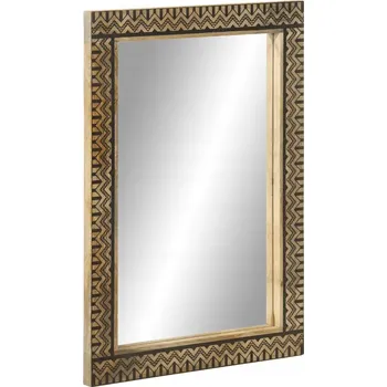 Zrcadlo Zrcadlo černé 50 x 70 x 2,5 cm z masivního mangového dřeva