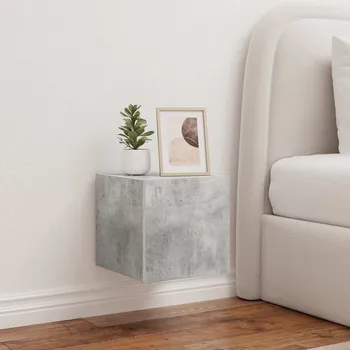 Komoda vidaXL Nástěnná TV skříňka s LED osvětlením 30,5 x 35 x 30 cm [837220] Barva: Betonová šedá