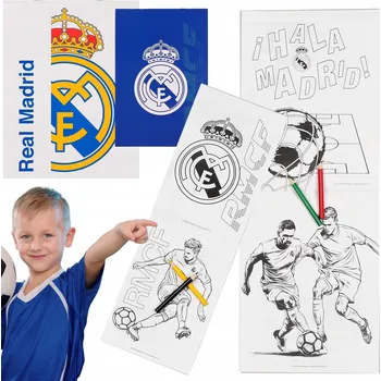 omalovánky Real Madrid Sada na vybarvování kreslení OMALOVÁNKY + PASTELKY PRO HRÁČE