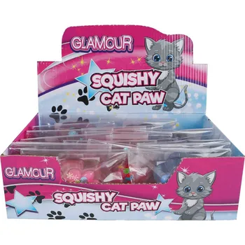 Gadget Glamour Squishy Cat Paw antistresová tlapka s flitry a slizem mix barev