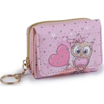 Peněženka Mini peněženka dětská 7x8,5 cm, velké, 19 růžová sv. sova