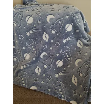 Povlečení Top textil Povlečení Mikroplyš Space 140x200, 70x90 cm svítící
