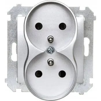 Elektrická zásuvka Elektrická Zásuvka nástěnná Kontakt-simon stříbrná