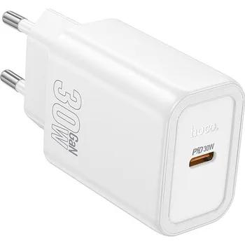 Hoco N62 GaN rychlonabíječka do sítě USB-C 30W / PD, QC 3.0, FCP, AFC / bílá