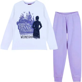 Dívčí pyžamo Wednesday Addams PYŽAMO WEDNESDAY (bílo - fialkové) Velikost: 146-152