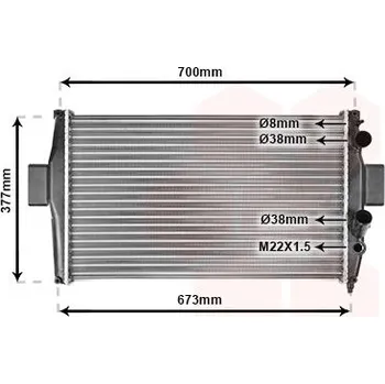Chladič motoru Chladič, chlazení motoru VAN WEZEL 28002022