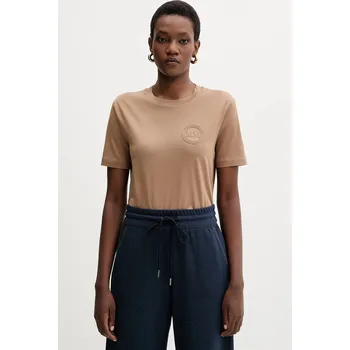 Bavlněné tričko MM by Max Mara GATTONI 2526946058600 hnědá 82X, vel. L