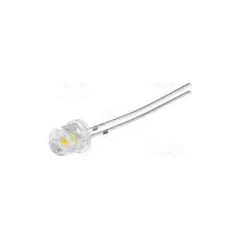 Polovodič LED 5mm bílá teple 100÷140mcd 120° 20mA 2,9÷3,6V Čelo vyduté