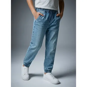 Chlapecké džíny Sinsay - Džíny jogger s efektem praní - modrá - 069HE-55J - 069HE-55J-146