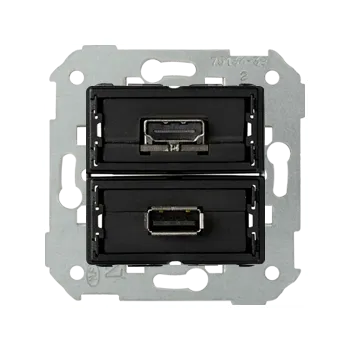 Elektrická zásuvka Zásuvka multimediální , 1x HDMI + 1x USB typ A, připojení na konektor, samice – samice, Simon 82 7501095-039