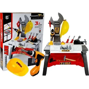 Hra na obchod LEAN Toys Sada nářadí pro malého kutila s aku vrtačkou