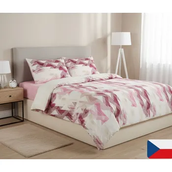 Povlečení Bavlněné povlečení Růžová mozaika Velikost: Na peřinu 200x220 a 2 polštáře 70x90 - francouzský rozměr (atyp)