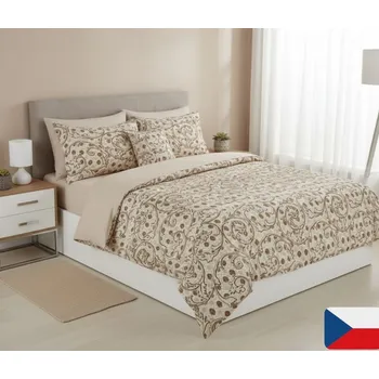 Povlečení Bavlněné povlečení Lusia béžová Velikost: 70x90, 140x200 cm