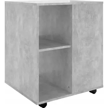 Komoda Skříňka na kolečkách z materiálu na bázi dřeva, šedá Betonu, 60x53x72 cm