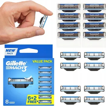 8x originální náhradní břity do holicího strojku Gillette Mach3 Mach 3 nożyki golenia (žiletky)