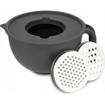 Mísa s Vyměnitelnými 2 Ocelovými Struhadly, Multifunkční Nádoba Šedá