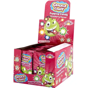Bonbon Crackle candy STRAWBERRY – žvýkačka s&nbsp;práskacím práškem 8g