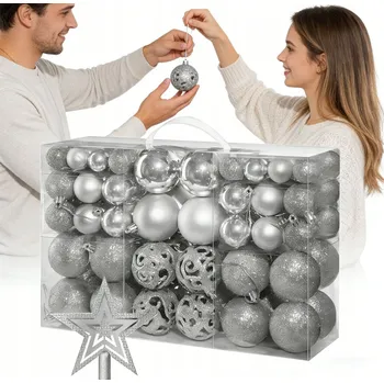 Vánoční dekorace VÁNOČNÍ BAŇKY NA STROMEČEK DEKORACE NA VÁNOČNÍ STROMEČEK VÁNOČNÍ KOULE 101X SADA NEROZBITNÝCH PŘÍVĚSKŮ