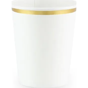 Jednorázové nádobí Papírové Kelímky PartyDeco bílé 2 60 Ml 6 kusů