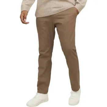 Oblečení a móda Velké pánské chinos kalhoty Jack & Jones 12243603 světle hnědé (52S)